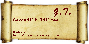 Gercsák Tímea névjegykártya