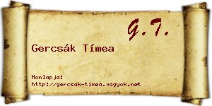 Gercsák Tímea névjegykártya